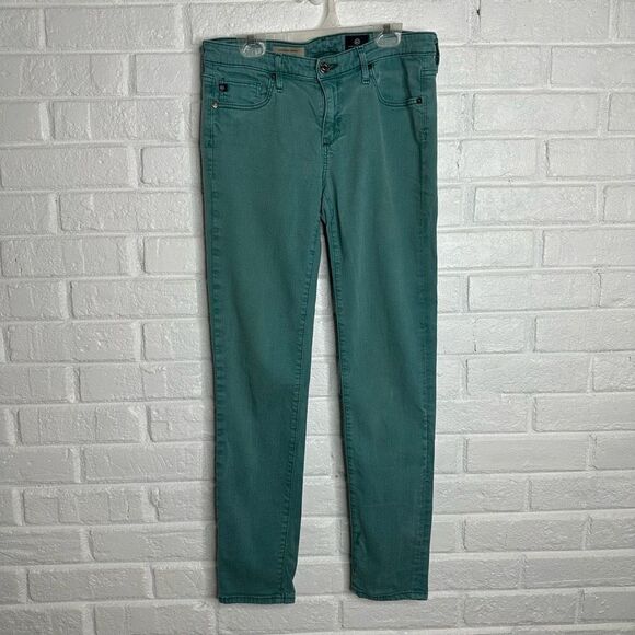 AG Adriano Goldshmied The Stevie Ankle Slim Straight Ankle Teal size 27 - Picture 1 of 5